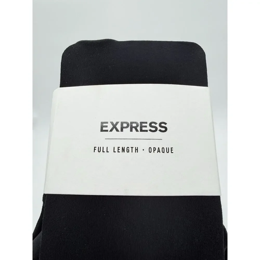 Women's Express Full Length Opaque Tights Black Size S/M New